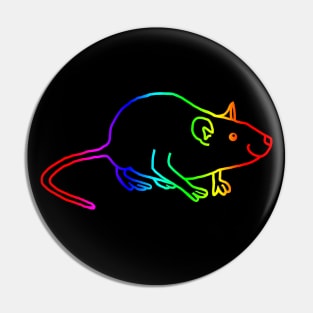 Rainbow Rat Outline Pin