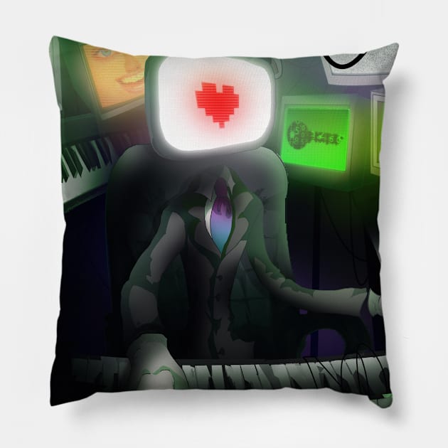 The Puppetmaster Pillow by Miserable in Orange