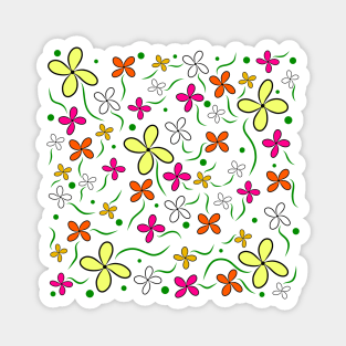 flower meadow colourful blooming blossom tendril floral pattern Magnet