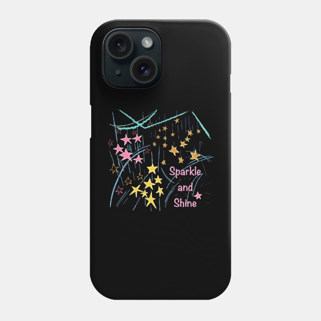 Stars Sparkle and Shine t-shirt Phone Case by Peaceful Pigments