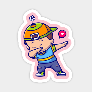 Cute Boy Dabbing Cartoon Magnet