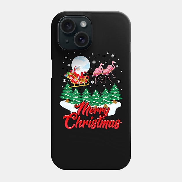 Funny Flamingo Santa Merry Christmas Gift Xmas Design Phone Case by Dr_Squirrel