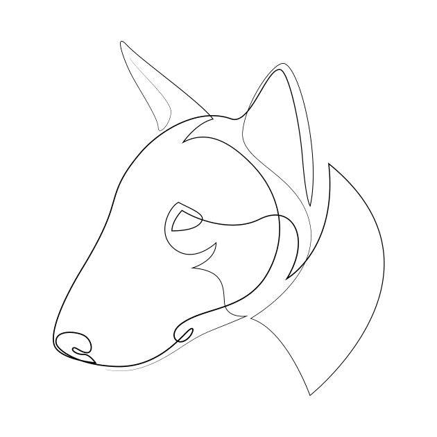 Bull Terrier - one line drawing by addillum