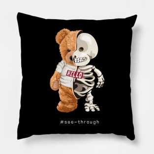 skeleton teddy bear Pillow