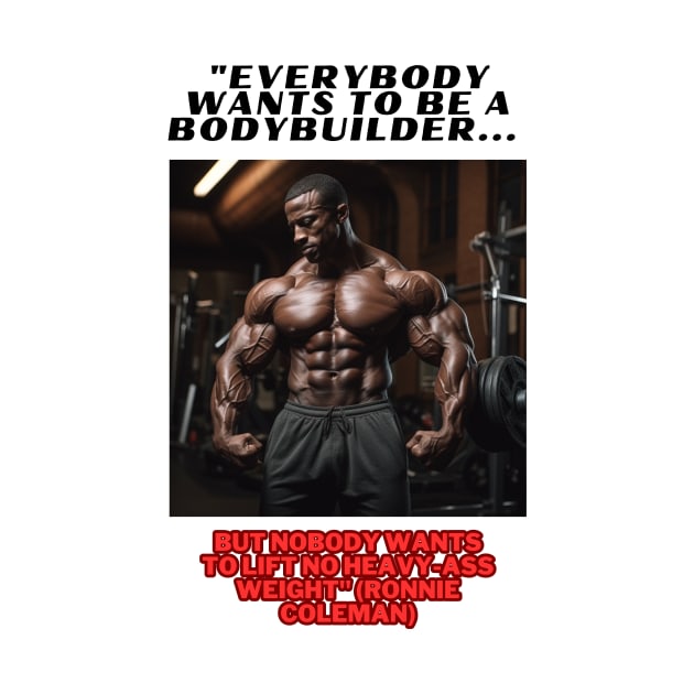 "Everybody wants to be a bodybuilder, but nobody wants to lift no heavy-ass weight."  Ronnie Coleman by St01k@