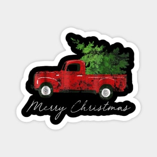 Vintage Wagon Christmas T-Shirt - Tree on Car Xmas Vacation Magnet