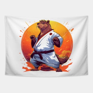 karate capybara Tapestry