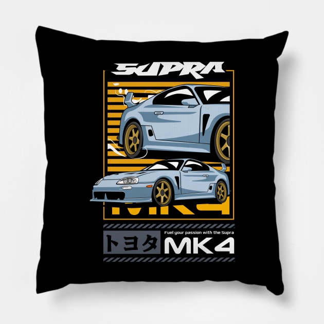 Supra MK4 Automotive Art Pillow by Harrisaputra