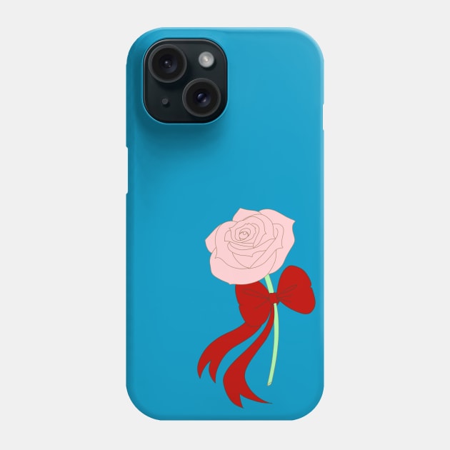 Pink Rose, Red Ribbon Phone Case by Con98