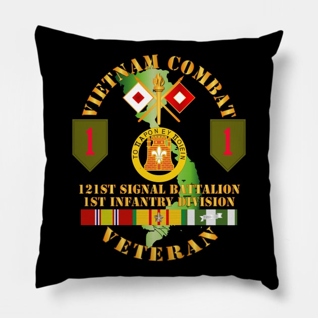 Vietnam Combat Vet - 121st Signal Bn - 1st Inf Div SSI Pillow by twix123844