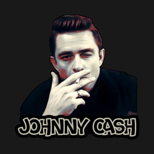 Retro Johnny Cash - man in black T-Shirt