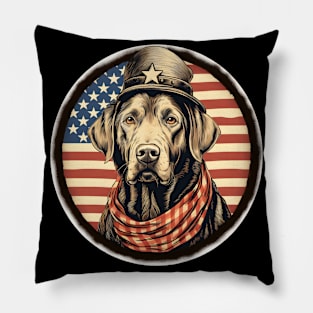 Patriotic Labrador Retriever Pillow