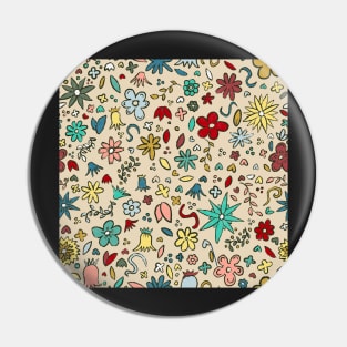 Colorful liberty floral on light amber seamless repeat pattern Pin