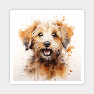 Cute Dog Brown & White Watercolor Puppy Eyes for Dog Lovers Magnet