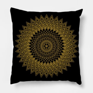 Gold and black mandala Pillow