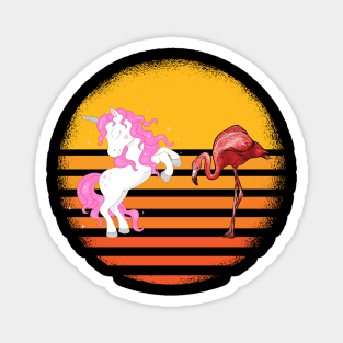 Sun Unicorn Flamingo Magnet