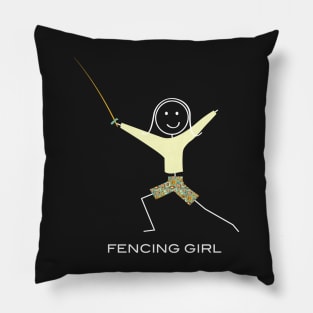 Funny Womens Fencing Design Pillow