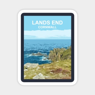 Lands End Cornwall England UK art gift. Magnet