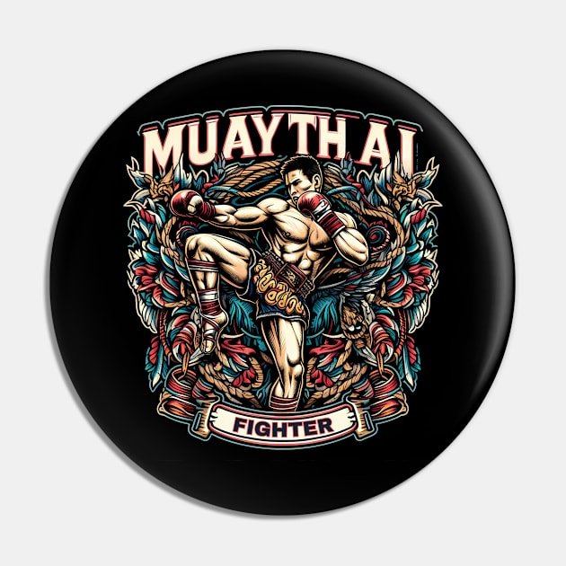 Muay Thai Fighter Pin by TaevasDesign