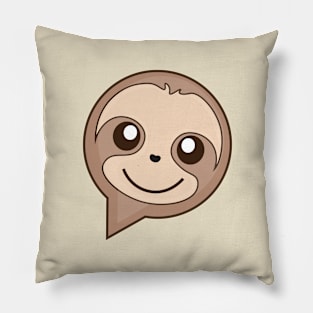 Cute Sloth Cartoon Character in Speech Bubble Pillow