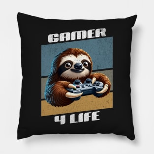 Sloth gamer 4 life pro player Pillow