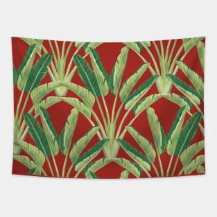 Red Travellers Palm Tapestry