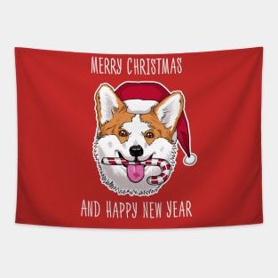 Merry Xmas for Corgi lovers Tapestry