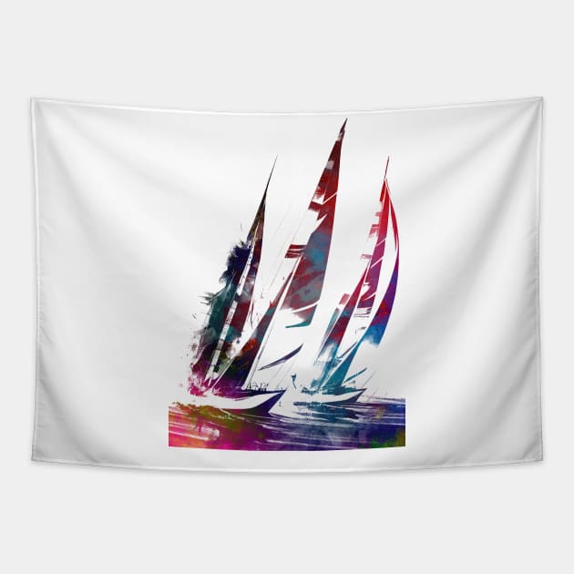 Sailing sport art #sailing Tapestry by JBJart