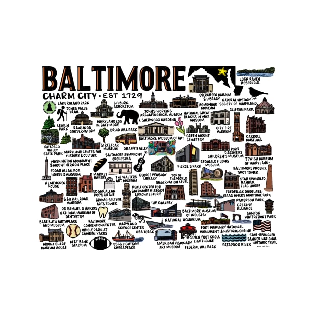 Baltimore Map by fiberandgloss