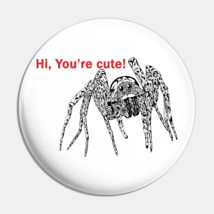 Cute spider "Hi!" Pin