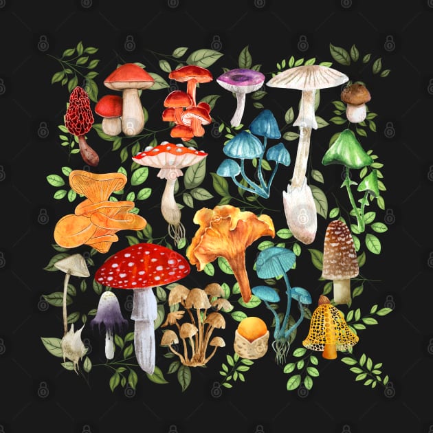 Vibrant Mushroom Print by LylaLace Studio