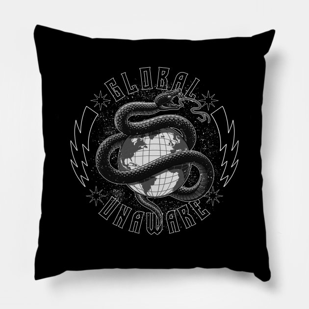 Snake Grab the Globe Pillow by Tonymidi Artworks Studio