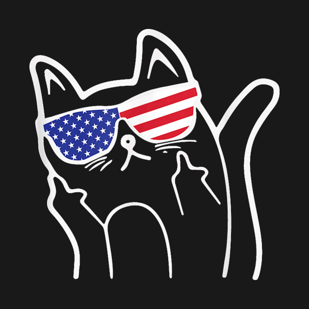 Cat Flipping Off , Funny Patriotic Cat  And by Peter Smith