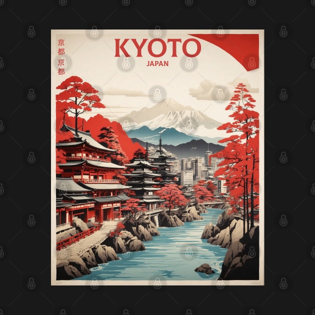 Kyoto Japan Travel Vintage Tourism Poster by TravelersGems