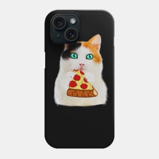 Cat Eating Pizza, Funny Pizza Lover Phone Case