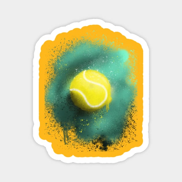 Graffiti Styled Spray Paint Tennis Ball Magnet by Roommates