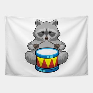 Racoon Musician Drum Music Tapestry