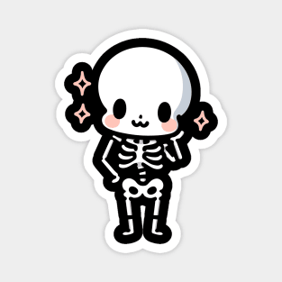 Cute Skeleton Posing  for Selfie | Halloween Skeleton Design for Kawaii Lovers Magnet