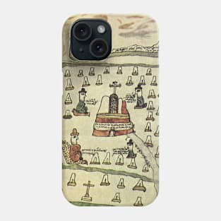 Montezuma's Aztec Empire, Antique World Map, 1577 Phone Case