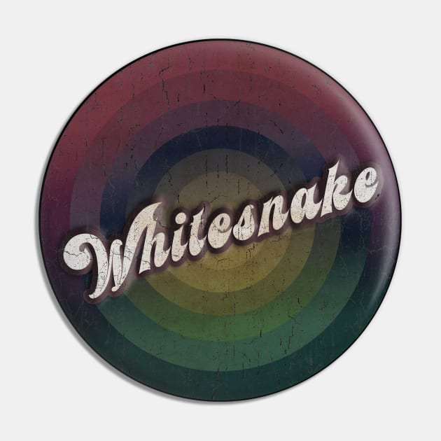 retro vintage circle Whitesnake Pin by NamaMarket01