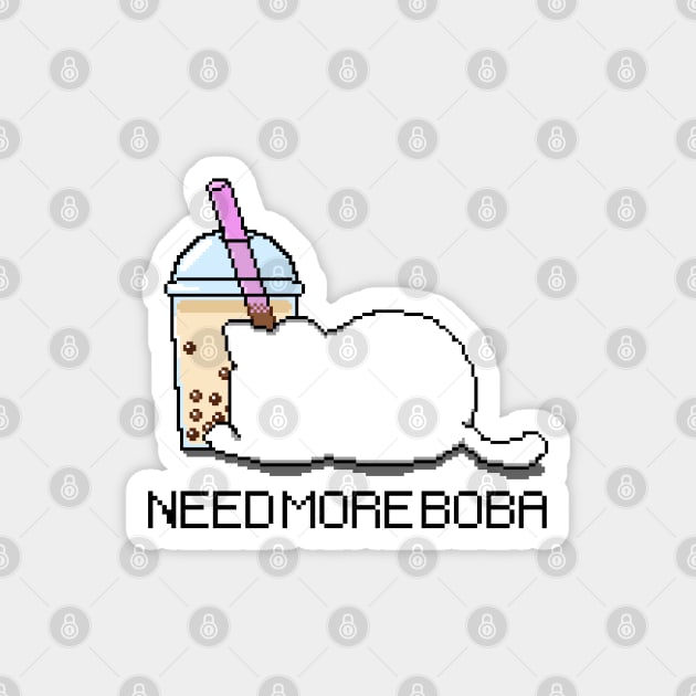 Pixel Cat Needs More Boba Tea! Magnet by SirBobalot