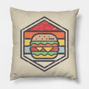 Retro Badge Burger Light Pillow