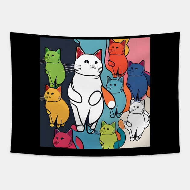 Autism Cat Child Drawing - Autism Awareness For Cat Lovers Tapestry by Matthew Ronald Lajoie