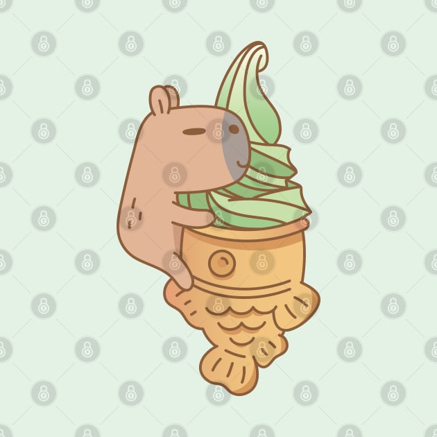 Capybara with Matcha Taiyaki Ice cream by Noristudio