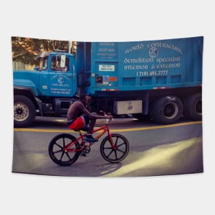 Bike, Manhattan Ave, Harlem, NYC Tapestry