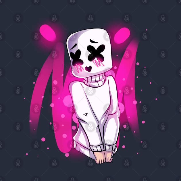 Marshmello Girl / cute music art by DenielHast