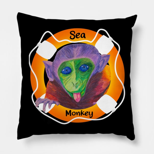 Sea Monkey madness Pillow by Megan's Things