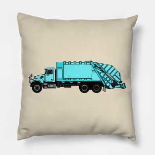 Garbage truck cartoon illustration Pillow