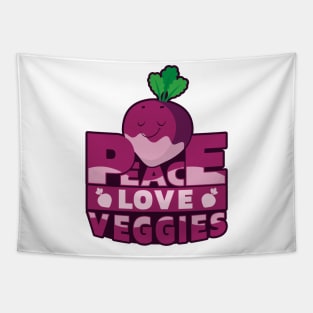 'Peace Love Veggies Vegan' Cool Hippie Peace Retro Gift Tapestry