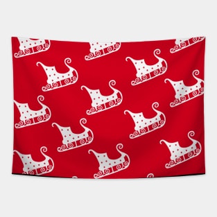 santa's sleigh red random pattern Tapestry